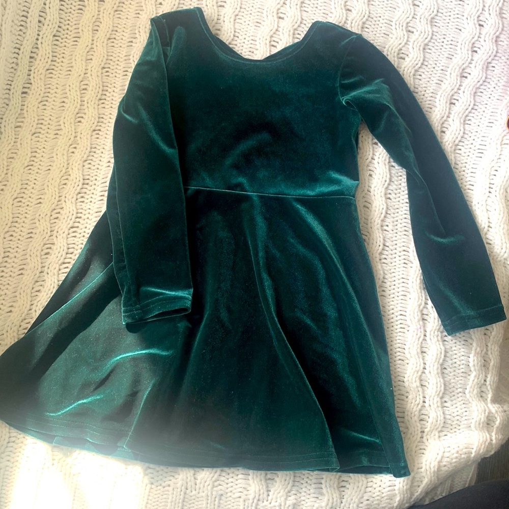 Green velvet dress 3t
